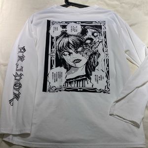 white gothic anime t-shirt size m